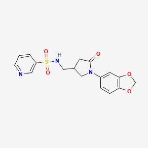 molecular formula C17H17N3O5S B6500789 N-{[1-(2H-1,3-benzodioxol-5-yl)-5-oxopyrrolidin-3-yl]methyl}pyridine-3-sulfonamide CAS No. 955234-82-9