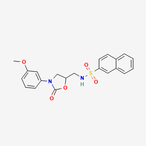 molecular formula C21H20N2O5S B6500876 N-{[3-(3-methoxyphenyl)-2-oxo-1,3-oxazolidin-5-yl]methyl}naphthalene-2-sulfonamide CAS No. 955227-16-4