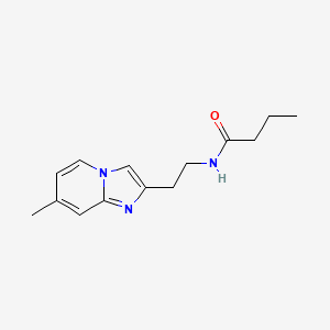 molecular formula C14H19N3O B6500897 N-(2-{7-methylimidazo[1,2-a]pyridin-2-yl}ethyl)butanamide CAS No. 868977-76-8