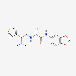 B6501145 N'-(2H-1,3-benzodioxol-5-yl)-N-[2-(dimethylamino)-2-(thiophen-3-yl)ethyl]ethanediamide CAS No. 946272-88-4