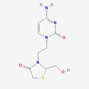 2(1H)-Pyrimidinone, 4-amino-1-(2-(2-(hydroxymethyl)-4-oxo-3-thiazolidinyl)ethyl)-