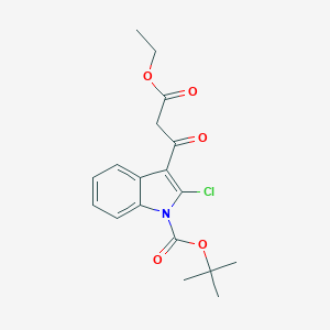 molecular formula C18H20ClNO5 B065015 1-Boc-2-Chloro-3-(2-ethoxycarbonyl-acetyl)-indole CAS No. 180922-72-9
