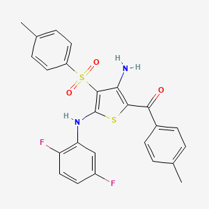 molecular formula C25H20F2N2O3S2 B6502020 N2-(2,5-difluorophenyl)-5-(4-methylbenzoyl)-3-(4-methylbenzenesulfonyl)thiophene-2,4-diamine CAS No. 892299-67-1