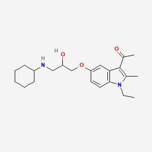 molecular formula C22H32N2O3 B6502240 1-[5-(3-Cyclohexylamino-2-hydroxy-propoxy)-1-ethyl-2-methyl-1H-indol-3-yl]-ethanone CAS No. 942850-85-3