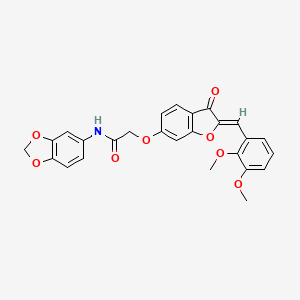 molecular formula C26H21NO8 B6502409 (Z)-N-(benzo[d][1,3]dioxol-5-yl)-2-((2-(2,3-dimethoxybenzylidene)-3-oxo-2,3-dihydrobenzofuran-6-yl)oxy)acetamide CAS No. 901270-35-7