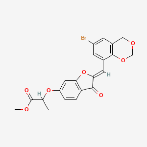 methyl 2-{[(2Z)-2-[(6-bromo-2,4-dihydro-1,3-benzodioxin-8-yl)methylidene]-3-oxo-2,3-dihydro-1-benzofuran-6-yl]oxy}propanoate