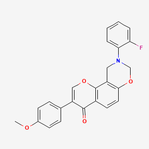 9-(2-fluorophenyl)-3-(4-methoxyphenyl)-4H,8H,9H,10H-chromeno[8,7-e][1,3]oxazin-4-one