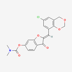 (2Z)-2-[(6-chloro-2,4-dihydro-1,3-benzodioxin-8-yl)methylidene]-3-oxo-2,3-dihydro-1-benzofuran-6-yl N,N-dimethylcarbamate