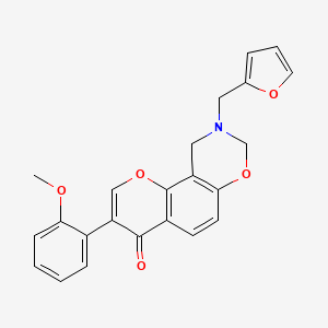 9-[(furan-2-yl)methyl]-3-(2-methoxyphenyl)-4H,8H,9H,10H-chromeno[8,7-e][1,3]oxazin-4-one