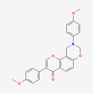 molecular formula C25H21NO5 B6502672 3,9-bis(4-methoxyphenyl)-9,10-dihydrochromeno[8,7-e][1,3]oxazin-4(8H)-one CAS No. 929440-72-2