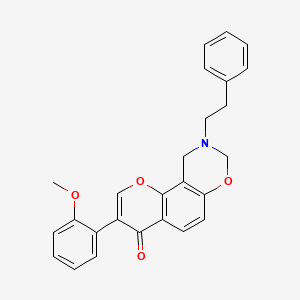 3-(2-methoxyphenyl)-9-(2-phenylethyl)-4H,8H,9H,10H-chromeno[8,7-e][1,3]oxazin-4-one