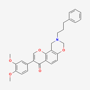 3-(3,4-dimethoxyphenyl)-9-(3-phenylpropyl)-4H,8H,9H,10H-chromeno[8,7-e][1,3]oxazin-4-one