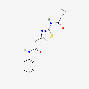 molecular formula C16H17N3O2S B6505331 N-(4-(2-oxo-2-(p-tolylamino)ethyl)thiazol-2-yl)cyclopropanecarboxamide CAS No. 923139-08-6