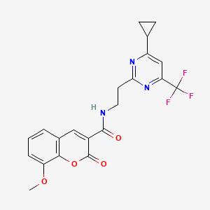 molecular formula C21H18F3N3O4 B6505392 N-{2-[4-cyclopropyl-6-(trifluoromethyl)pyrimidin-2-yl]ethyl}-8-methoxy-2-oxo-2H-chromene-3-carboxamide CAS No. 1396814-05-3