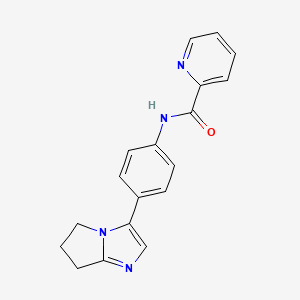 molecular formula C18H16N4O B6505570 N-(4-{5H,6H,7H-pyrrolo[1,2-a]imidazol-3-yl}phenyl)pyridine-2-carboxamide CAS No. 1421461-67-7