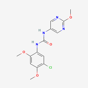 molecular formula C14H15ClN4O4 B6505896 Urea, N-(5-chloro-2,4-dimethoxyphenyl)-N'-(2-methoxy-5-pyrimidinyl)- CAS No. 1396766-76-9