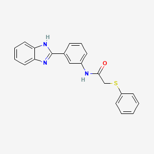 molecular formula C21H17N3OS B6506007 N-(3-(1H-benzo[d]imidazol-2-yl)phenyl)-2-(phenylthio)acetamide CAS No. 724757-73-7