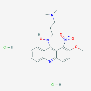 molecular formula C19H24Cl2N4O4 B065065 1,3-Propanediamine, N,N-dimethyl-N'-(2-methoxy-1-nitro-9-acridinyl)-, N-oxide, dihydrochloride CAS No. 176915-28-9