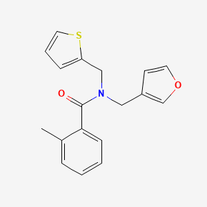 molecular formula C18H17NO2S B6506660 N-(furan-3-ylmethyl)-2-methyl-N-(thiophen-2-ylmethyl)benzamide CAS No. 1421489-45-3