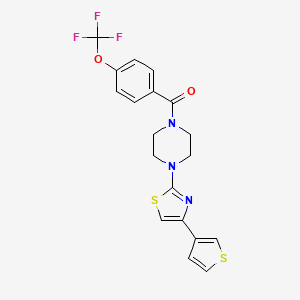 molecular formula C19H16F3N3O2S2 B6507246 Methanone, [4-[4-(3-thienyl)-2-thiazolyl]-1-piperazinyl][4-(trifluoromethoxy)phenyl]- CAS No. 1448053-02-8