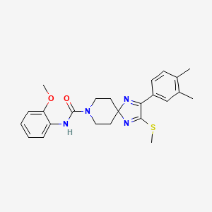 2-(3,4-dimethylphenyl)-N-(2-methoxyphenyl)-3-(methylsulfanyl)-1,4,8-triazaspiro[4.5]deca-1,3-diene-8-carboxamide