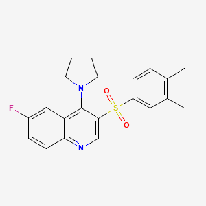 3-(3,4-dimethylbenzenesulfonyl)-6-fluoro-4-(pyrrolidin-1-yl)quinoline