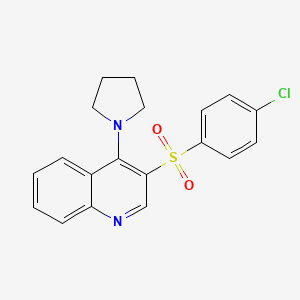 3-(4-chlorobenzenesulfonyl)-4-(pyrrolidin-1-yl)quinoline