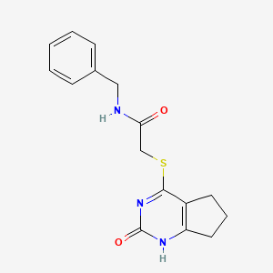 N-benzyl-2-({2-oxo-1H,2H,5H,6H,7H-cyclopenta[d]pyrimidin-4-yl}sulfanyl)acetamide