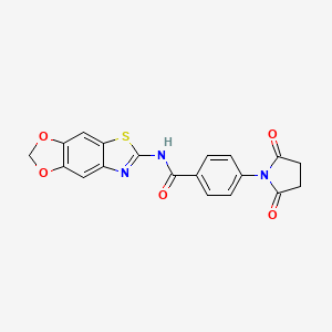 molecular formula C19H13N3O5S B6507585 N-([1,3]dioxolo[4,5-f][1,3]benzothiazol-6-yl)-4-(2,5-dioxopyrrolidin-1-yl)benzamide CAS No. 892857-75-9