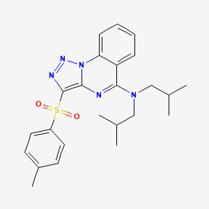 molecular formula C24H29N5O2S B6507628 3-(4-methylbenzenesulfonyl)-N,N-bis(2-methylpropyl)-[1,2,3]triazolo[1,5-a]quinazolin-5-amine CAS No. 893271-18-6