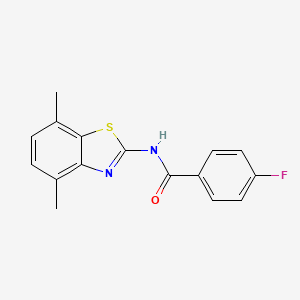 molecular formula C16H13FN2OS B6507669 N-(4,7-dimethyl-1,3-benzothiazol-2-yl)-4-fluorobenzamide CAS No. 900867-28-9