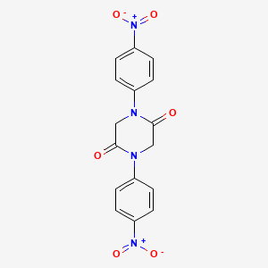 molecular formula C16H12N4O6 B6507733 1,4-bis(4-nitrophenyl)piperazine-2,5-dione CAS No. 859953-42-7