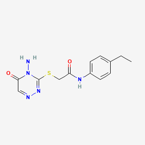 B6507790 2-[(4-amino-5-oxo-4,5-dihydro-1,2,4-triazin-3-yl)sulfanyl]-N-(4-ethylphenyl)acetamide CAS No. 869068-19-9