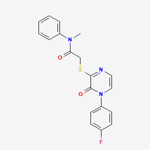 2-{[4-(4-fluorophenyl)-3-oxo-3,4-dihydropyrazin-2-yl]sulfanyl}-N-methyl-N-phenylacetamide