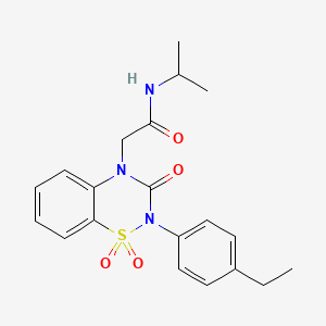 2-[2-(4-ethylphenyl)-1,1,3-trioxo-3,4-dihydro-2H-1lambda6,2,4-benzothiadiazin-4-yl]-N-(propan-2-yl)acetamide