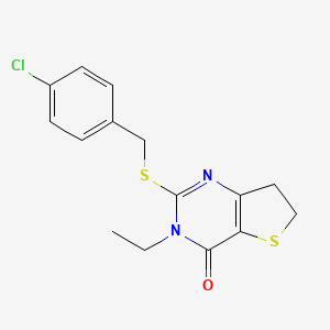 2-{[(4-chlorophenyl)methyl]sulfanyl}-3-ethyl-3H,4H,6H,7H-thieno[3,2-d]pyrimidin-4-one