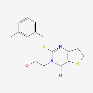 3-(2-methoxyethyl)-2-{[(3-methylphenyl)methyl]sulfanyl}-3H,4H,6H,7H-thieno[3,2-d]pyrimidin-4-one