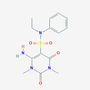 molecular formula C14H18N4O4S B6507846 6-amino-N-ethyl-1,3-dimethyl-2,4-dioxo-N-phenyl-1,2,3,4-tetrahydropyrimidine-5-sulfonamide CAS No. 893379-28-7