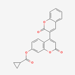 2,2'-dioxo-2H,2'H-[3,4'-bichromene]-7'-yl cyclopropanecarboxylate