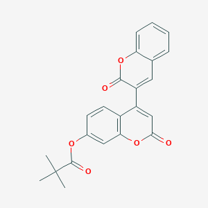 2,2'-dioxo-2H,2'H-[3,4'-bichromene]-7'-yl 2,2-dimethylpropanoate