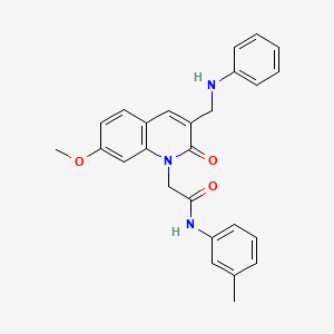 B6507896 2-{7-methoxy-2-oxo-3-[(phenylamino)methyl]-1,2-dihydroquinolin-1-yl}-N-(3-methylphenyl)acetamide CAS No. 932358-32-2