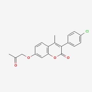 molecular formula C19H15ClO4 B6507901 3-(4-chlorophenyl)-4-methyl-7-(2-oxopropoxy)-2H-chromen-2-one CAS No. 869080-03-5