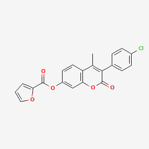 3-(4-chlorophenyl)-4-methyl-2-oxo-2H-chromen-7-yl furan-2-carboxylate