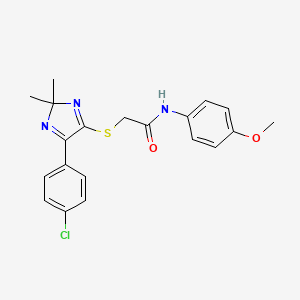 2-{[5-(4-chlorophenyl)-2,2-dimethyl-2H-imidazol-4-yl]sulfanyl}-N-(4-methoxyphenyl)acetamide