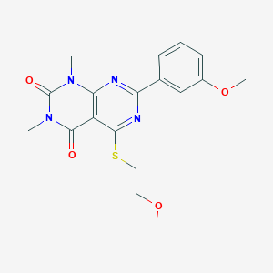 5-[(2-methoxyethyl)sulfanyl]-7-(3-methoxyphenyl)-1,3-dimethyl-1H,2H,3H,4H-[1,3]diazino[4,5-d]pyrimidine-2,4-dione