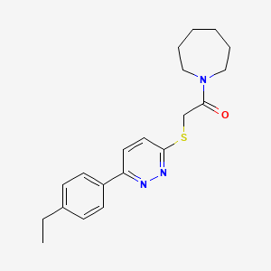 molecular formula C20H25N3OS B6508152 Ethanone, 2-[[6-(4-ethylphenyl)-3-pyridazinyl]thio]-1-(hexahydro-1H-azepin-1-yl)- CAS No. 896045-91-3