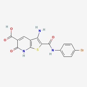 molecular formula C15H10BrN3O4S B6508464 3-Amino-2-((4-bromophenyl)carbamoyl)-6-oxo-6,7-dihydrothieno[2,3-b]pyridine-5-carboxylic acid CAS No. 439946-23-3