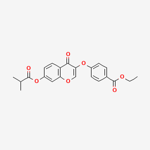 molecular formula C22H20O7 B6508581 ethyl 4-({7-[(2-methylpropanoyl)oxy]-4-oxo-4H-chromen-3-yl}oxy)benzoate CAS No. 843669-73-8