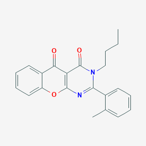 3-butyl-2-(2-methylphenyl)-3H,4H,5H-chromeno[2,3-d]pyrimidine-4,5-dione