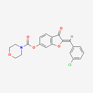 (2Z)-2-[(3-chlorophenyl)methylidene]-3-oxo-2,3-dihydro-1-benzofuran-6-yl morpholine-4-carboxylate
